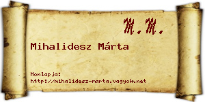 Mihalidesz Márta névjegykártya
