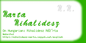 marta mihalidesz business card